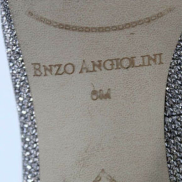 Enzo Angiolini Gold Metallic Sequin Peep Toe sz 6 - Picture 6 of 6